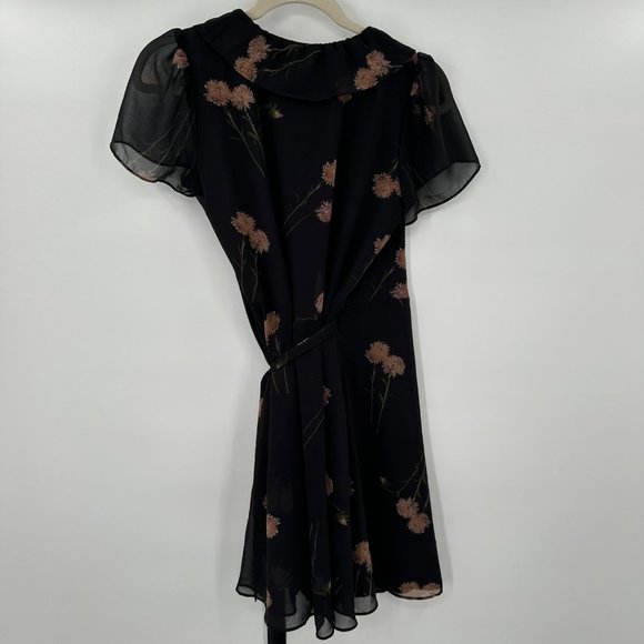 Madewell Georgette Ruffle Wrap Mini Dress in Aster Portrait Sz XS - Picture 2 of 4